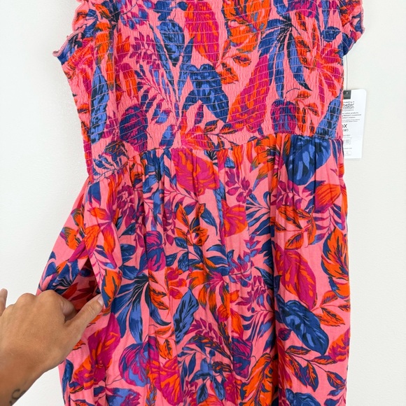 NWT‎ Terra & Sky Tropical Floral Tiered Sleeveless Maxi Dress Pink Plus Size 14W - Picture 6 of 11
